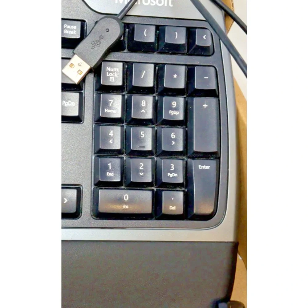 Microsoft Natural Ergonomic USB Keyboard 4000 V1.0 w/ Riser Tested & WORKS!